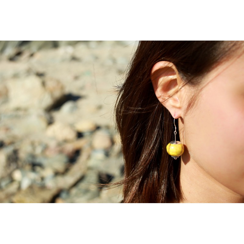 Boucles d'oreilles boule céramique